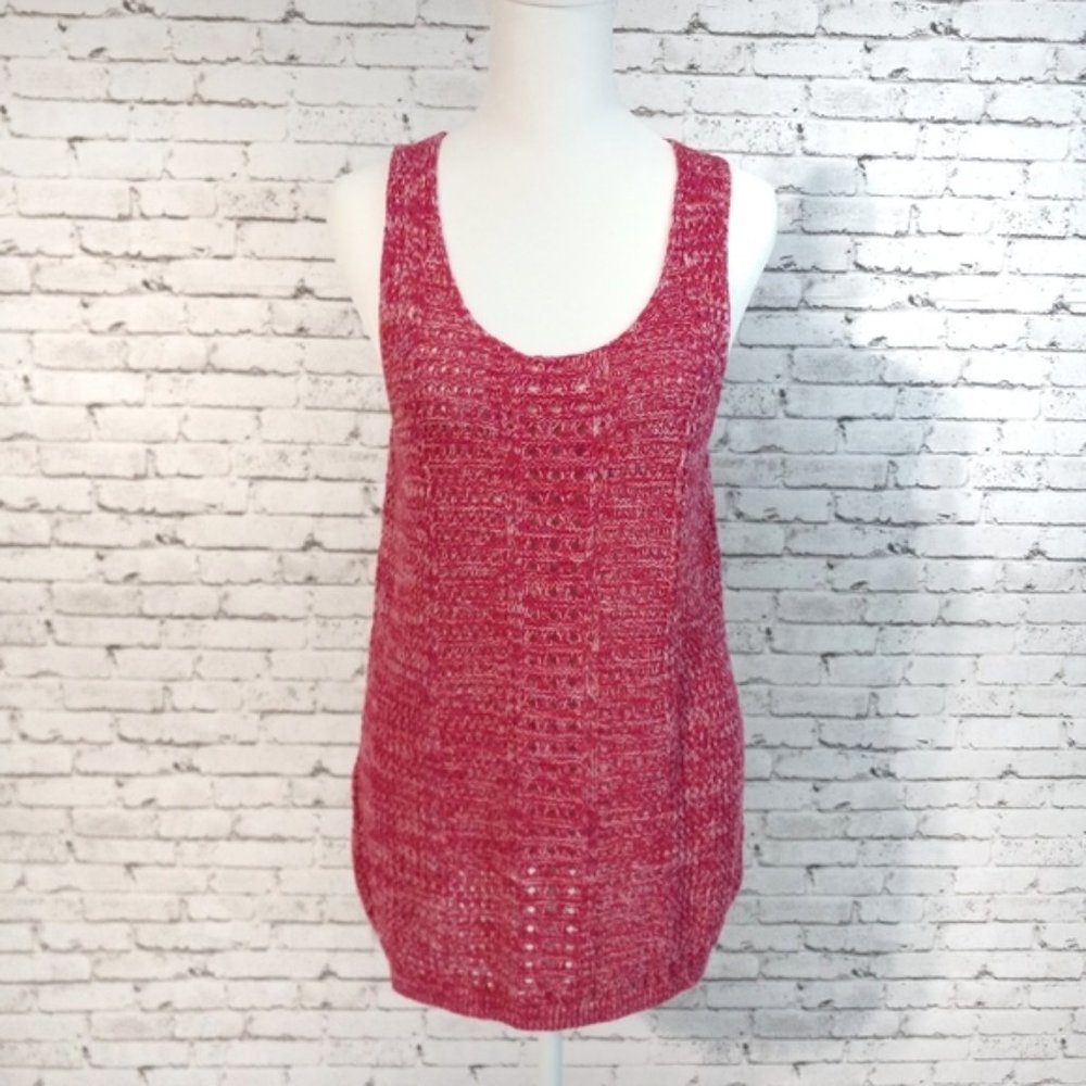Gap Pink Open-Stitch Sweater Tank New
